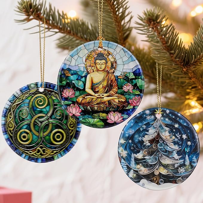 Buddha Meditation Ornament – Christmas Ornament, Christmas Tree Decoration & Perfect Holiday Decor, Namaste Decor | Gifts for Yoga, Meditation, and Mindfulness Practitioners