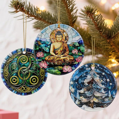Buddha Meditation Ornament – Christmas Ornament, Christmas Tree Decoration & Perfect Holiday Decor, Namaste Decor | Gifts for Yoga, Meditation, and Mindfulness Practitioners