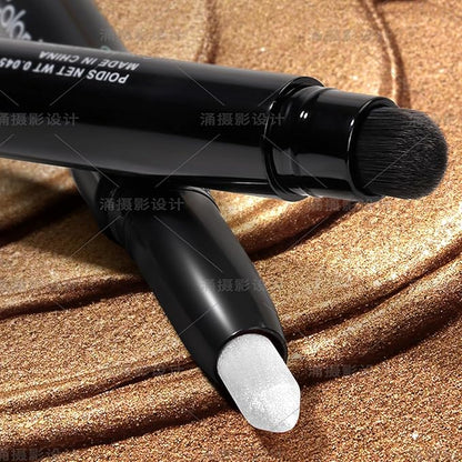 Longwear Cream Eye Shadow Sticks(65 Snowflake Shimmer), Smudge-Proof, Waterproof Eyeshadow,Silky Formula Glitter With Makeup Brush,Pure White