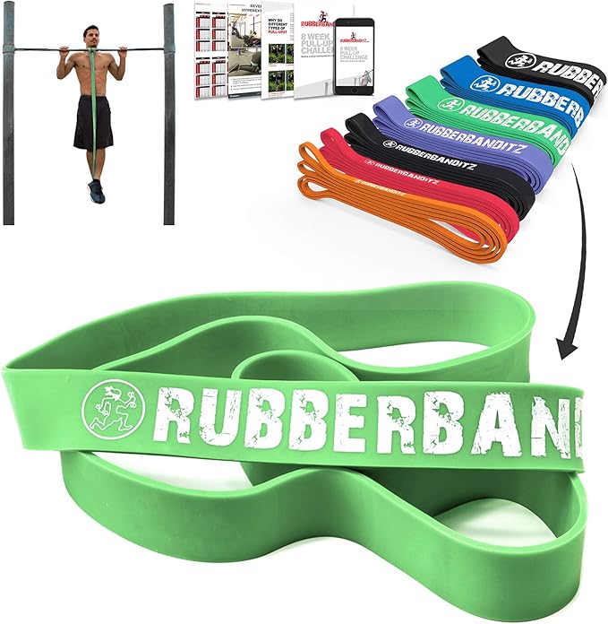 Rubberbanditz Pull Up Assist Resistance Bands Heavy Duty Loop Exercise Workout Bands for Powerlifting, Mobility, and Stretching