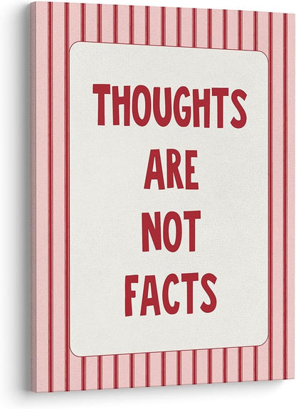 XWELLDAN Pink Mental Health Thoughts Are Not Facts Framed Canvas Wall Art Decor, Mental Health Therapy Psychologist Counselor Office Decor, 11x14 Inches