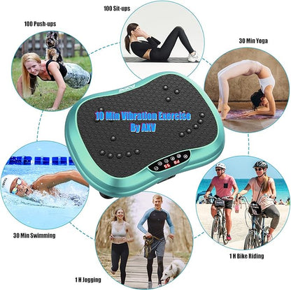 AXV Vibration Plate Exercise Machine Whole Body Workout Portable Mini Vibrate Fitness Platform Lymphatic Drainage Machine for Weight Loss Shaping Toning Wellness Home Gyms Workout (Mini)