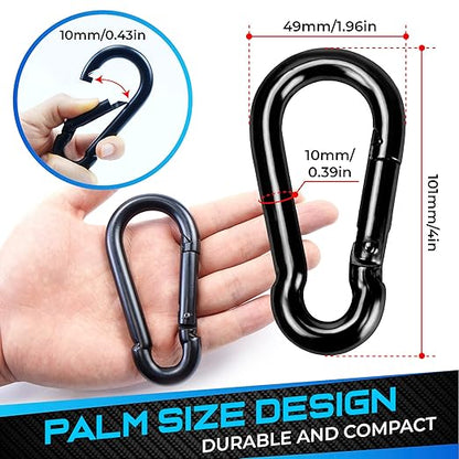 2Pcs 4In Spring Snap Hooks 700LBS Capacity, Carabiner Clip, Heavy Duty Rope Connector, Quick Link Carabiners Spring Snap Hooks for Indoor & Outdoor Activity, Camping, Climbing, Fishing, Hiking