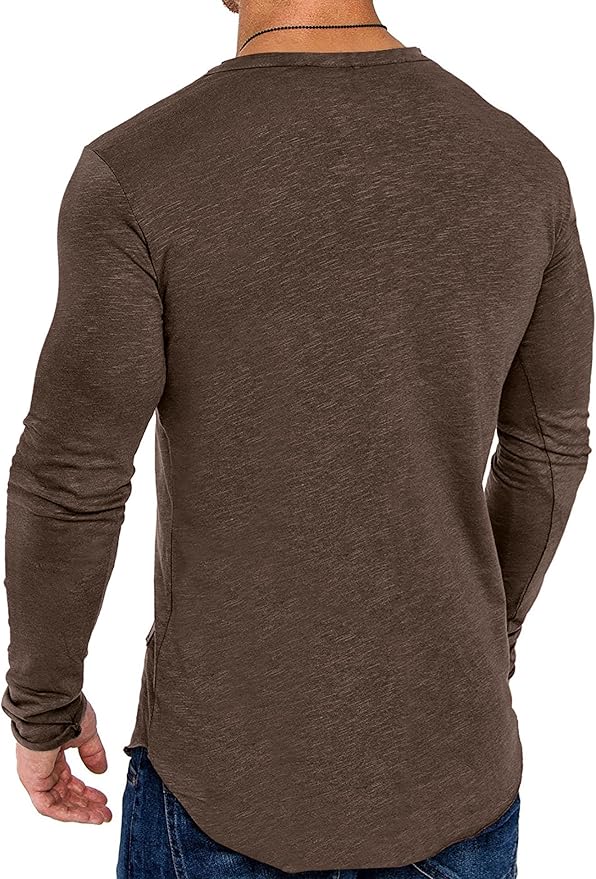 COOFANDY Men 2 Pack Muscle Fitted T Shirt Gym Workout Athletic Long Sleeves Tee