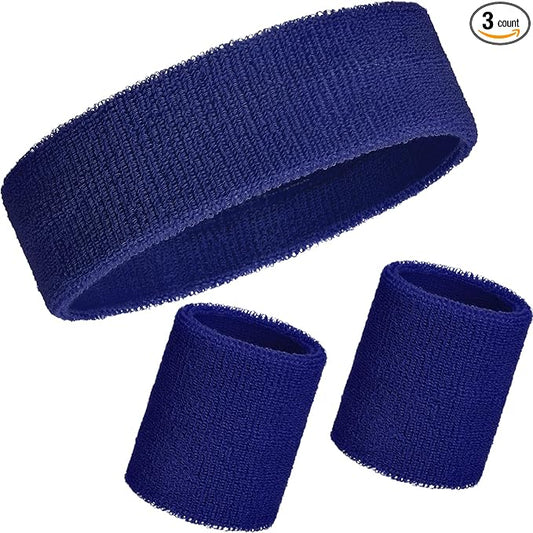 WILLBOND 3 Pcs Sweatbands Set 80s 90s Neon Sports Headband Tennis Striped Sweat Band Sports Competitions Games for Men Women Party Supplies