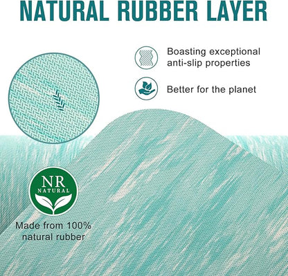 UMINEUX Extra Thick Yoga Mat, 2/5 Inch (10MM), Natural Rubber and TPE Non Slip Yoga Mats with Strap for Women Men, Eco Friendly Exercise Mat for Yoga, Pilates and Home Workout