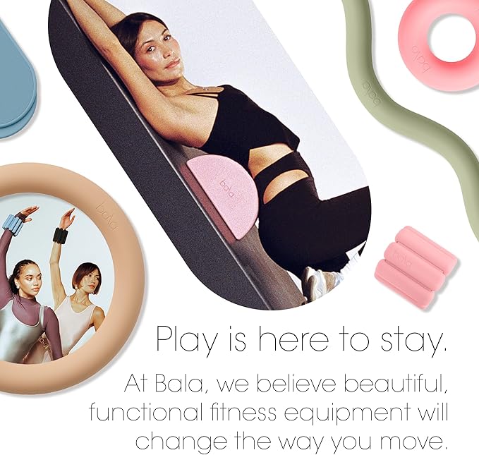 Bala Balance Blocks 2 Pack, Yoga Blocks for Working Out, (Charcoal) - Semi-Circular Yoga Accessories for Stretching & Exercise - Yoga Equipment for Home Workout - Yoga Block Essentials for Women & Men