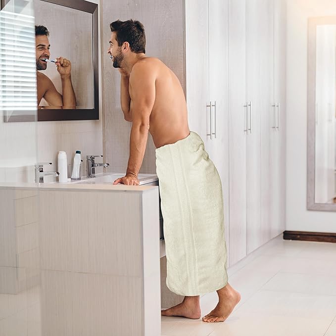 Utopia Towels Luxurious Jumbo Bath Sheet 2 Piece, 600 GSM, 35 by 70 Inches, 100% Ring Spun Cotton, Highly Absorbent and Quick Dry Extra Large Bath Towel, Super SoftTowel, Ivory