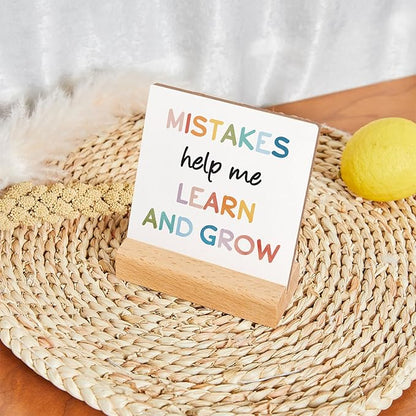 Mental Health Gift, Counseling Office Must Haves, Positive Inspirational Wood Sign With Wooden Stand, Motivational Gift for Psychologist School Counselor Student Boys Girls Best Friends