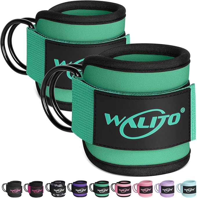WALITO Gym Ankle Straps for Working Out - Glute Ankle Cuff Kickback Strap, Gym Cable Machine Accessories for Women Glute Leg Extensions, Hip Abductors & Lower Body Exercises Equipment