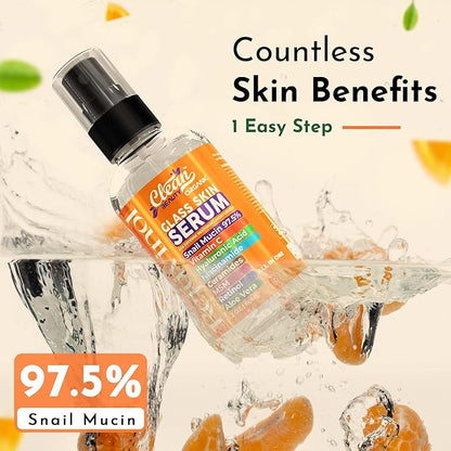 Clean Beauty Snail Mucin Serum Vitamin C Face Serum Anti Aging with Hyaluronic Acid Niacinamide Retinol MSM Aloe Vera & Ceramides, Korean Skin Care Dark Spot Remover for Glowing Skin Beauty, Pack of 1