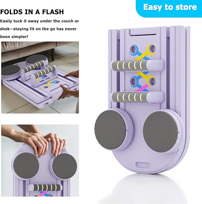 Pilates Board, Multifunctional Pilates Reformer Machine with Ab Trainer, Portable Pilates Reformer for Core & Full Body Workout, Foldable Home Gym Pilates Equipment for Women & Beginners