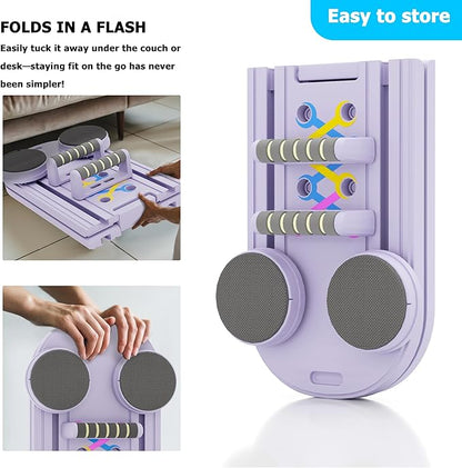 Pilates Board, Multifunctional Pilates Reformer Machine with Ab Trainer, Portable Pilates Reformer for Core & Full Body Workout, Foldable Home Gym Pilates Equipment for Women & Beginners