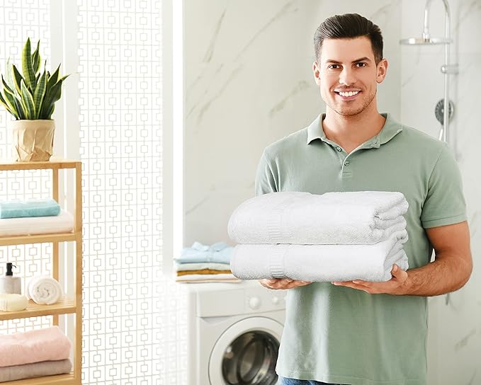 Utopia Towels - Luxurious Jumbo Bath Sheet 8 Piece - 600 GSM (35X70 Inches) 100% Ring Spun Cotton - Highly Absorbent and Quick Dry Extra Large Bath Towel - Super Soft Hotel Quality Towel (White)