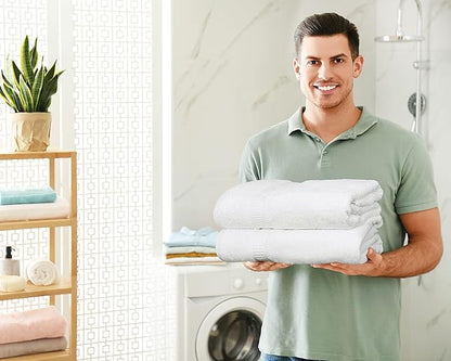 Utopia Towels - Luxurious Jumbo Bath Sheet 8 Piece - 600 GSM (35X70 Inches) 100% Ring Spun Cotton - Highly Absorbent and Quick Dry Extra Large Bath Towel - Super Soft Hotel Quality Towel (White)