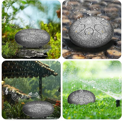 Rain Drum for Outside Garden, 6 Inches 8 Notes Steel Tongue Chakra Drums, Waterproof Meditation Rain Chime, Musical Instruments for Adult Gift with Bag, Music Book, Drum Mallets (Star Sliver)