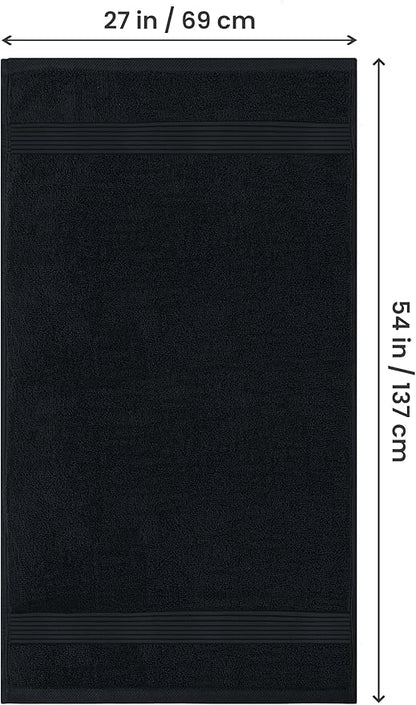 Utopia Towels 4 Pack Bath Towels Set, 27 by 54 Inches, 100% Ring Spun Cotton, Quick Dry, Highly Absorbent, Soft Feel Towels, Perfect for Daily Use, Black