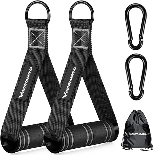 RENRANRING Gym Exercise Handles, Replacement Handle Attachments for Cable Machine Pulleys, Resistance Band and Strength Trainer, Pull Down Workout Accessories, Home Gym Add On Equipment