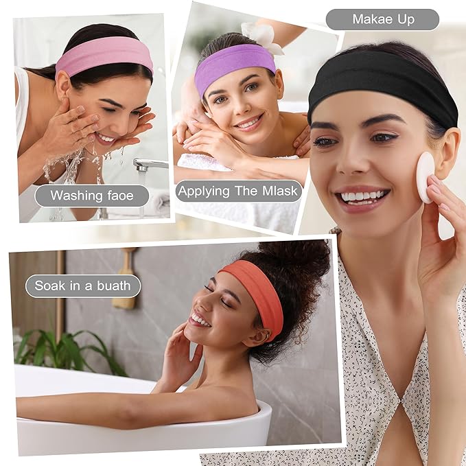 16Pcs Headbands for Women - Multicolor Absorb Sweat Non Slip Absorb Sweat Sports Hair Bands（ Soft Cotton Cloth Stretchy Headbands ）（Suitable for Fitness Yoga Outdoor Exercise ）