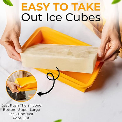 (2 Pack) Large Silicone Freezer Containers For Soup, Pasta Sauce, Leftovers, Broth & More - 6 Cup Reusable BPA Free Non Plastic Food Storage Freezing Ice Trays With Lids & Measurement Lines