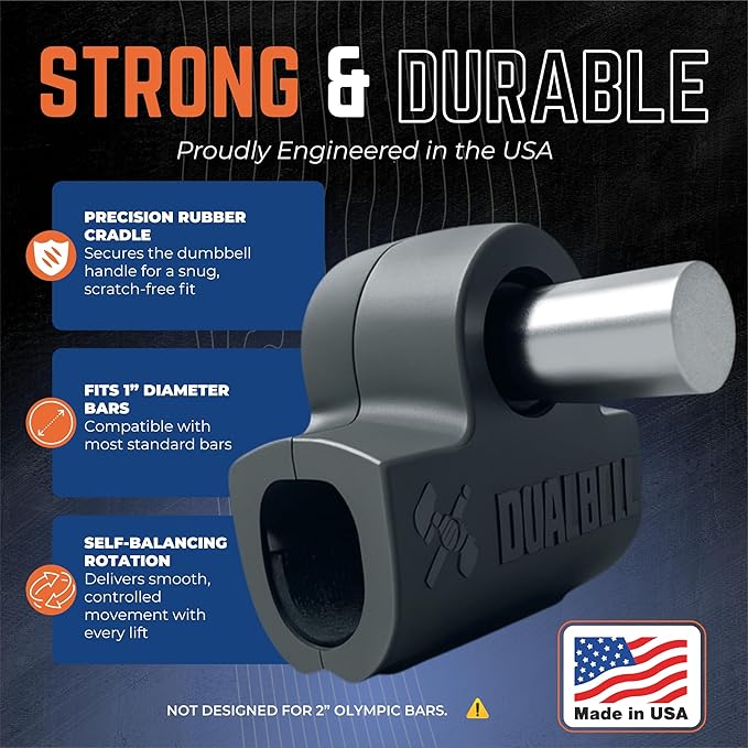Dumbbell Barbell Converter - Dumbbell Converter Home Gym Equipment, for 1" Standard Bars, Up to 250lb Capacity Barbell Adapters- Versatile Weight Lifting Set, Suitable for Men and Women