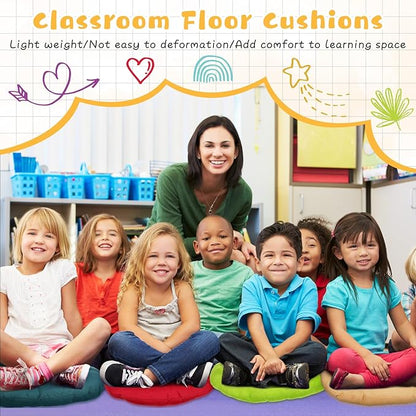 36 Pcs Round Floor Pillows 15.7 Inch Flexible Seating Pillows Chair Floor Cushions Reading Cushions for Kids Adults Classroom Home School Playing Supplies,18 Colors(Colorful)