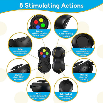 PILPOC Fidget Pad, Fidget Controller Toy for Highly Increased Focus, Reduced Stress & Anxiety, Enhances Productivity & Calms Nerves for ADHD, Remote Control Sensory Play for Kids