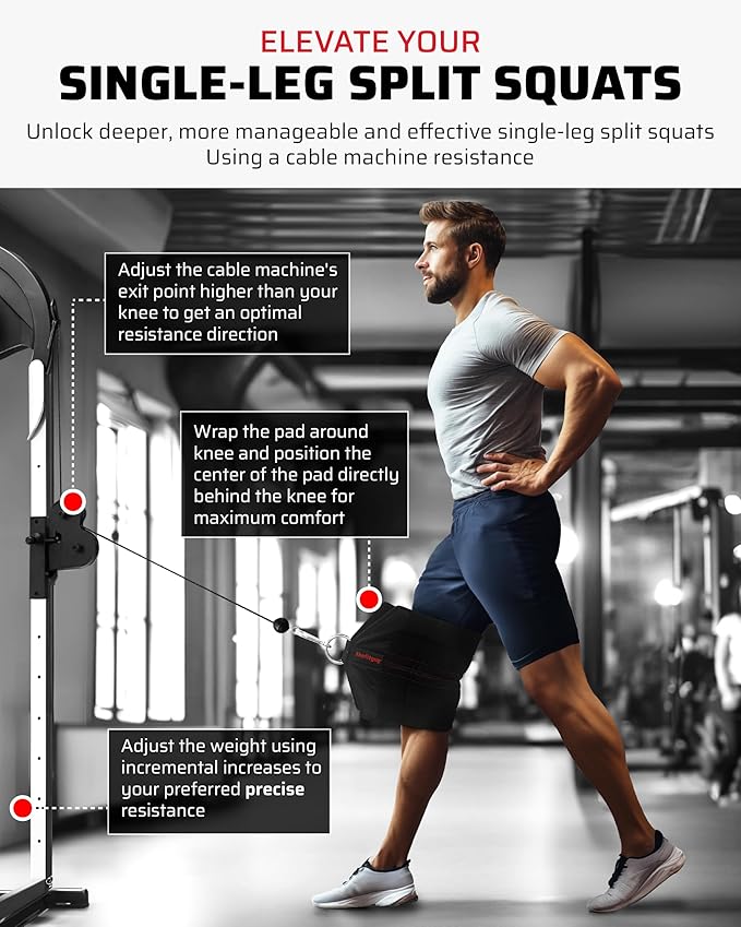 Precision Cable Duo - Ergonomic Single Tricep Rope & Squat Knee Attachment for Targeted Lower & Upper Body Training