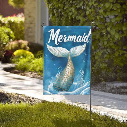 Mermaids Garden Flag 12x18 In Double Sided Yard Flags Lawn Sign Decor No Flagstand