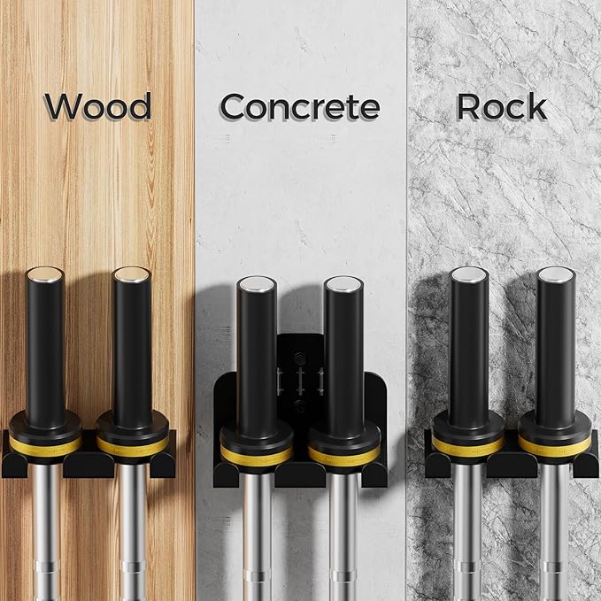 Barbell Wall Holder,Olympic Hanger,Garage Gym Bar Wall Rack,Vertical Barbell Mount Rack,Space Saving Commercial or Home Gym Accessory,Holds Under 33mm Bar Size(Black)