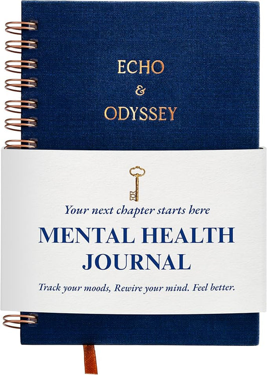 Mental Health Journal – Guided Mood Tracker & Anxiety Journal with Prompts for Mindfulness, Stress Relief, Gratitude, and Daily Reflection – Echo & Odyssey