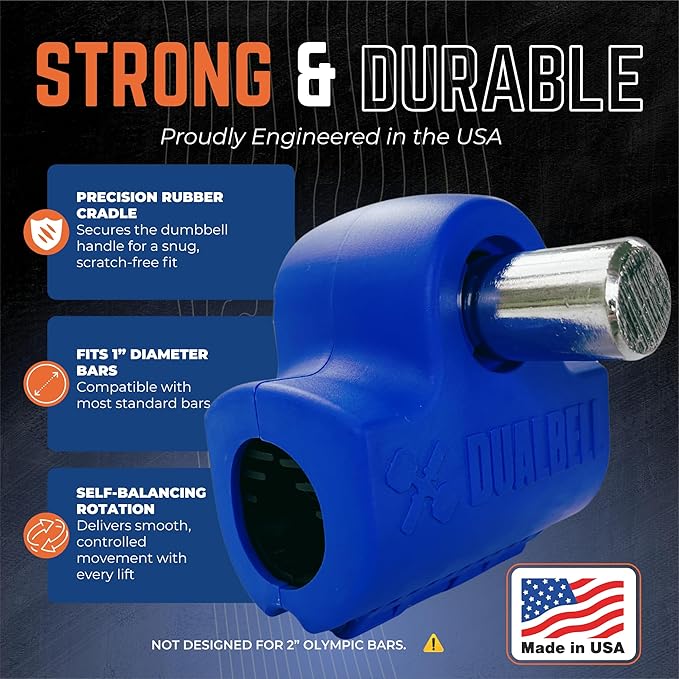 Dumbbell Barbell Converter - Dumbbell Converter Home Gym Equipment, for 1" Standard Bars, Up to 250lb Capacity Barbell Adapters- Versatile Weight Lifting Set, Suitable for Men and Women