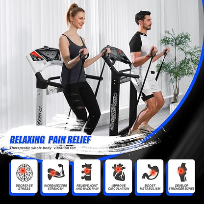 Vibration Platform Workout Machine, Heavy Duty Recovery Whole Body Circulation Vibration Plate 400bl Support for Home Trainer Gym Equipment