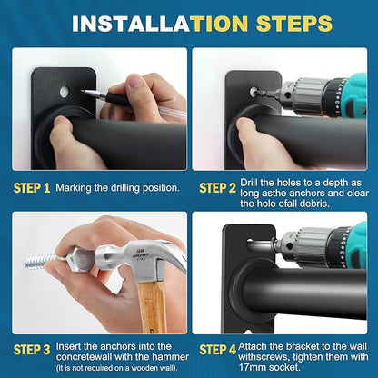 Weight Plate Holder, Wall Mounted Weight Storage Rack for Olympic Weight Plate,Home Gym Organizer（Upgrade Length and Thick Steel）