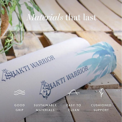 Shakti Warrior TPE Yoga Mat - Artist Designed, Premium eco friendly mats, Non Slip, Non toxic, Great For Regular & Hot Yoga, Pilates and Workouts (72 inch x 24 inch x 6mm thick)