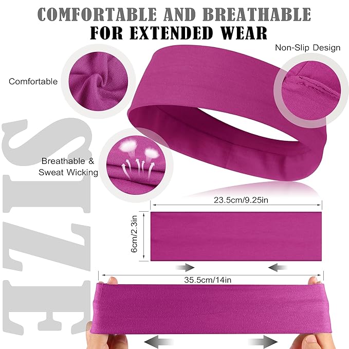16Pcs Headbands for Women - Multicolor Absorb Sweat Non Slip Absorb Sweat Sports Hair Bands（ Soft Cotton Cloth Stretchy Headbands ）（Suitable for Fitness Yoga Outdoor Exercise ）