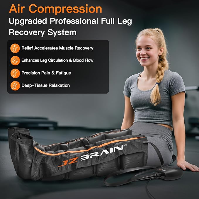 Air Compression Leg Recovery Boots : Dual-Power Sequential Compression System Device with Smart Pressure Sensor - 6 Modes & 14 Positions Foot and Leg Massage for Athletes & Gym (Small)