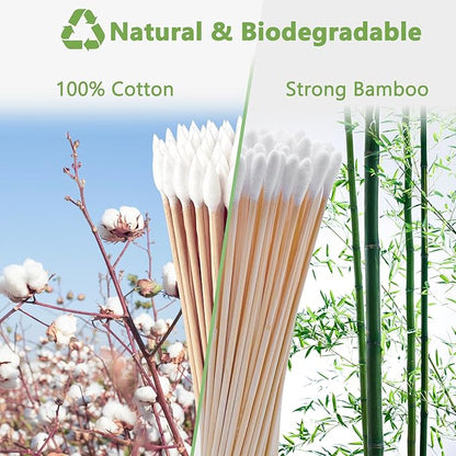500/200PCS Gun Cleaning Swabs - 6 Inch Long Cotton Swabs - Lint Free, Highly Absorbent Gun Swabs for Precision Gun Cleaning, Applying