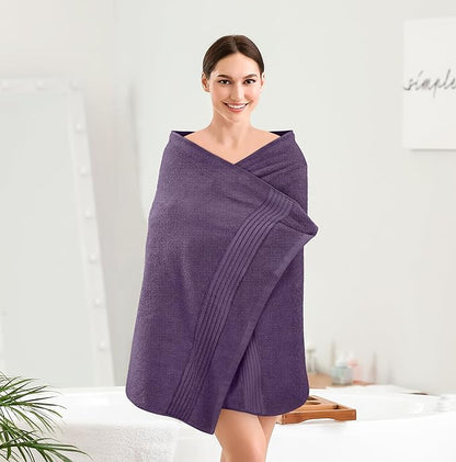 Utopia Towels 4 Pack Bath Towels Set, 27 by 54 Inches, 100% Ring Spun Cotton, Quick Dry, Highly Absorbent, Soft Feel Towels, Perfect for Daily Use, Plum