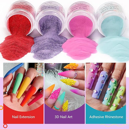 Saviland Acrylic Powder Set Starter - 36 Colors Clear Red Acrylic Powder for Nails Rose Set Spring Summer Easy to Use Polymer System for Nail Extension Nail Carving DIY Nail Art No Need Nail Lamp