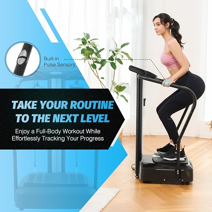 ZELUS Whole Body Vibration Plate, 500W Vibration Plate Exercise Machine with 99 Levels 3 Preset Modes & 2 Resistance Bands, Training Fitness Vibration Platform Machine for Home Gym with 330lb Capacity
