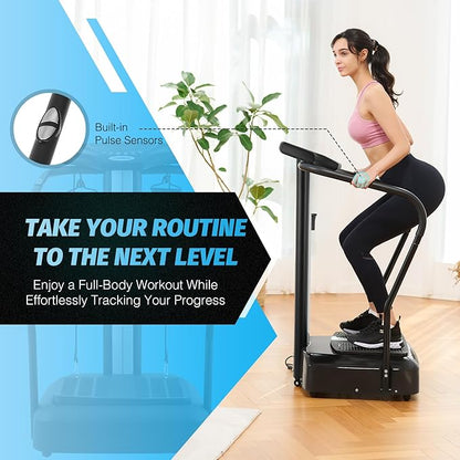 ZELUS Whole Body Vibration Plate, 500W Vibration Plate Exercise Machine with 99 Levels 3 Preset Modes & 2 Resistance Bands, Training Fitness Vibration Platform Machine for Home Gym with 330lb Capacity