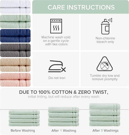 Comfort Spaces Extra Large Bath Towel Set of 4 Piece 30x60 Bath Sheet Set Shower Towel Beach Towel 100% Cotton Bathroom Towel Set Quick Dry Oversized Highly Absorbent Soft 400GSM Seafoam Green