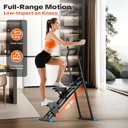 Stair Stepper for Home Gym, 2025 Upgrade Stair Climber w/ 3-Level Resistance & Height, Non-Slip Pedals, Digital Tracker & Phone Holder Home Exercise Machine for Women Men