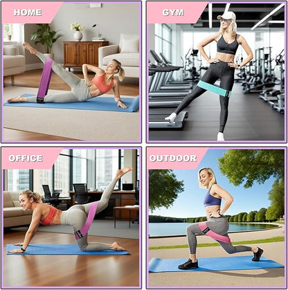 Resistance Bands for Working Out, Fabric Loop Exercise Bands for Legs and Butt, Workout Bands Set for Women and Men, 3 Booty Bands for Yoga, Pilates and Fitness