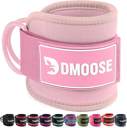 DMoose Fitness Ankle Straps for Cable Machines - One Size Fit with Premium Padding, Glute Kickback Ankle Strap for Women & Men, Cable Attachments for Gym, Booty Workouts, Leg Extension & Hip Abductors