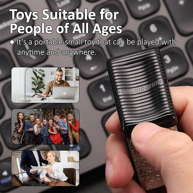 Fidget Toys Adults, Fidget Slider, Magnetic Fidget Slider, Adult Fidgets for Anxiety and Stress, with a Unique Tuning Fork Effect (Matte Black)