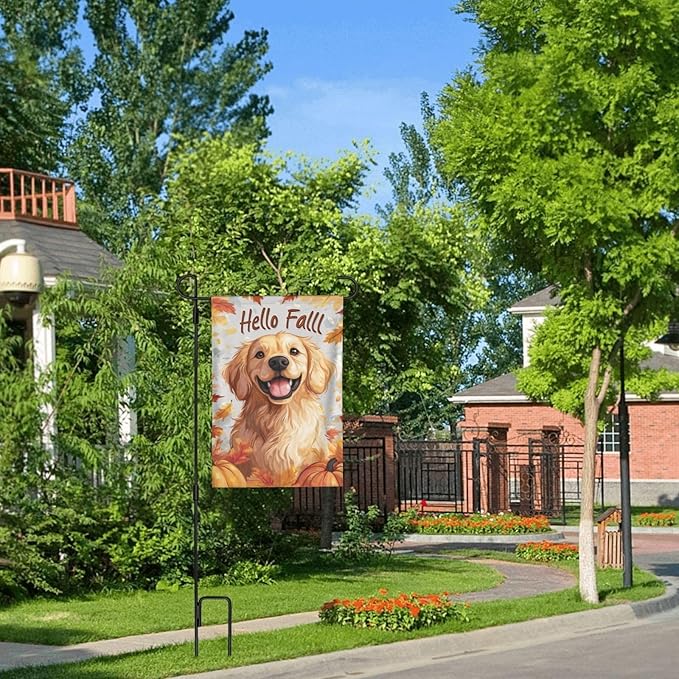 Dog Garden Flag 12x18 In Double Sided Yard Flags Lawn Sign Decor No Flagstand