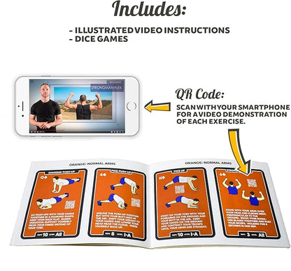 Quick Sweat Fitness Dice. Bodyweight Exercise Workout Game. Designed by a Military Fitness Expert. Video Instructions Included. No Equipment Needed. Burn Fat Build Muscle. (2019 Box Set)