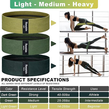 Resistance Bands for Working Out, 3 Levels Exercise Bands Workout Bands Set for Women Men, Hip Legs Booty Bands for Home Fitness, Gym, Yoga, Pilates